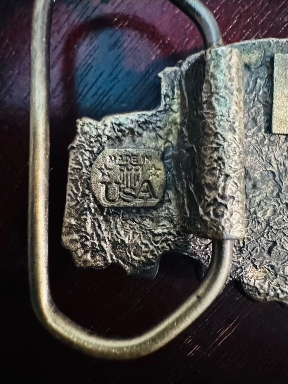 Vintage Train Locomotive Belt Buckle 1981 Great American Buckle Co USA